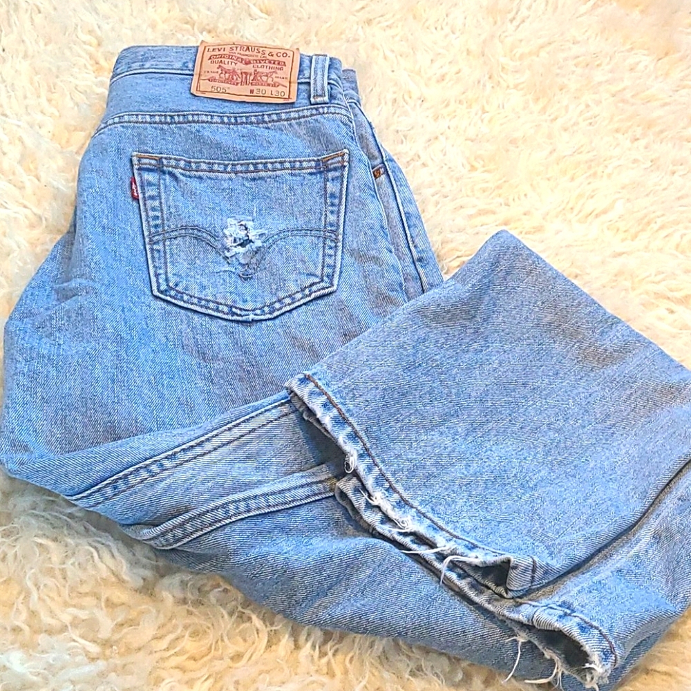 Distressed vintage Levis 505 jeans